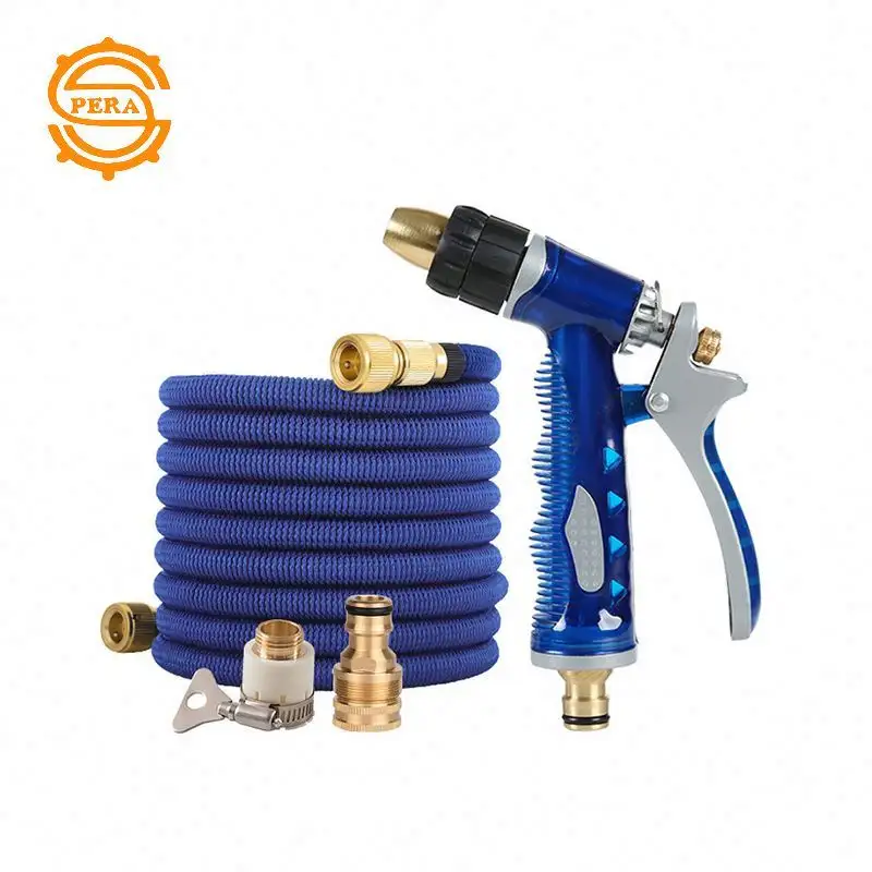 Household High Pressure metal Water Gun and TPE hose suit Multifunction water gun and extension hose