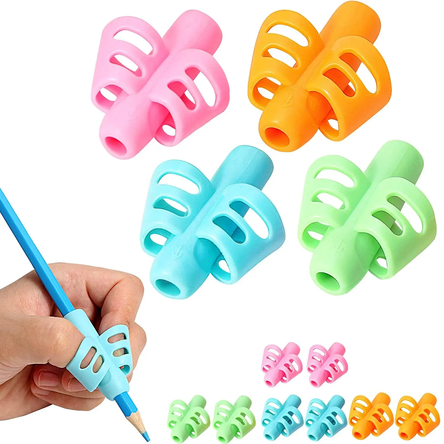 Pen Grips for Kids Handwriting for Preschool,Silicone Pen Holder Pen Writing Aid Grip School Supplies for Kids