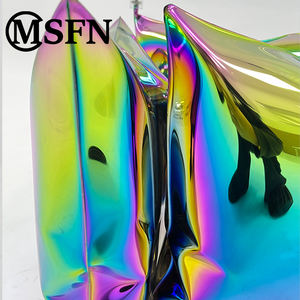 Msfn Nhà Máy Bán Hàng Trực Tiếp Thép Không Gỉ Cơ Sở Bàn Cà Phê Rõ Ràng Glass Vòng Top Tương Lai Nghệ Thuật Phòng Khách Trung Tâm Bảng - Product Image 6