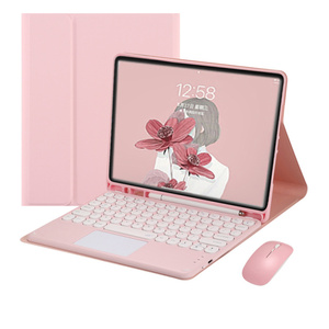 Inalámbrico para Bluetooth iPad Pro 12,9 Funda con teclado 2021 y 2020 Modelos Touchpad Cover en ruso árabe Español - Product Image 5