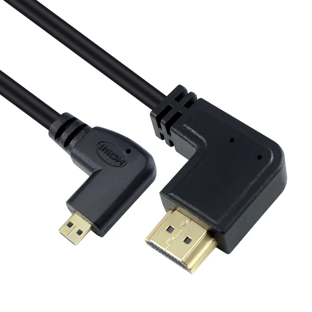 Gute Qualität 1m 2m 3m Winkel 90 Grad 4k 8k Mini HDMI zu HDMI Kabel 2.0 4k 8k 60Hz 120Hz Ultra HD 3D HDMI Kabel