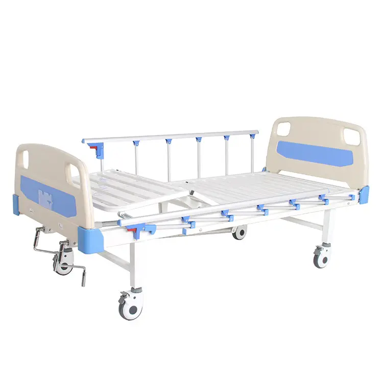 Cama médica barata usado 2 manivelas de cama hospital manual