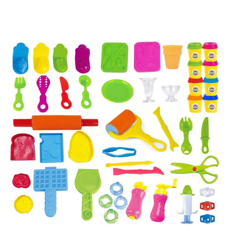 Kit de juego de plastilina para niños, Kit de plastilina de colores para modelar, herramientas con moldes para desayuno inteligente