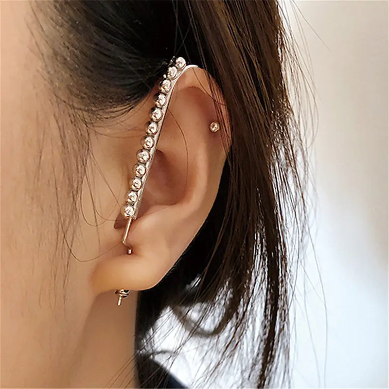 Bordo bohémien nuovi orecchini gioielli orecchini traforati in stile gancio per l'orecchio con sfera di diamanti scintillanti alla moda