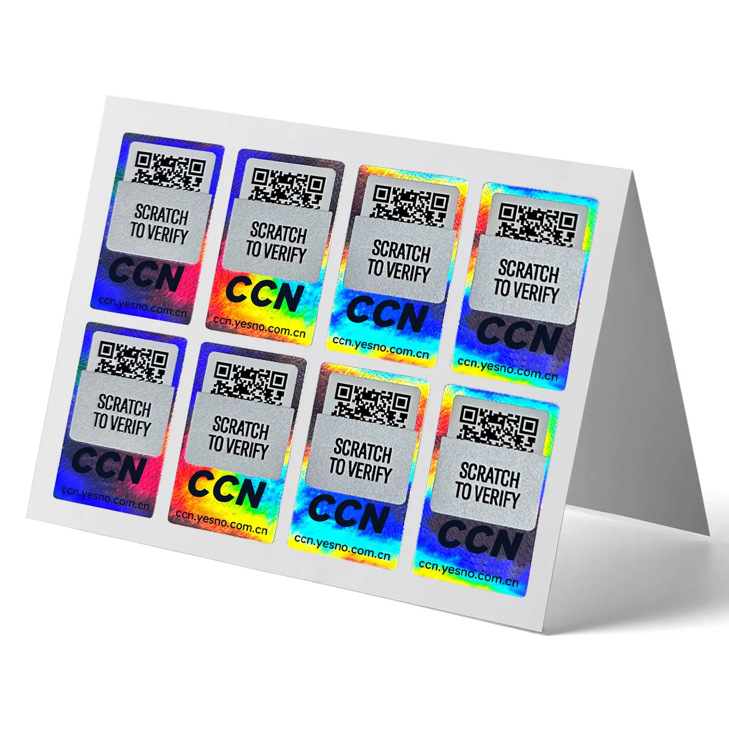Gratis Ontwerp Op Maat Gemaakte Logo Sticker Garantie Leegte Label Bieden Anti-Afleiding Holografische Sticker Met Qr-Code