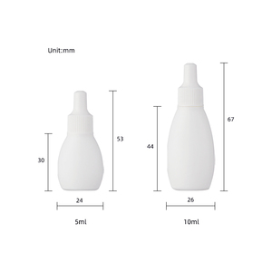 <strong>Empty</strong> 5ml 10ml 15ml 30ml Oval Round White Plastic Squeezed Essence <strong>Dropper</strong> <strong>Bottle</strong> with Nozzle Cap - Product Image 4