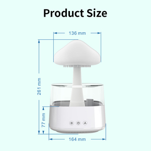 450ml <strong>7</strong> Colorful Light Air Humidifier Essential Oil Diffuser Atomizer Freshener Mist Sprayer Home Rain Cloud Humidifier Mushroom - Product Image 3