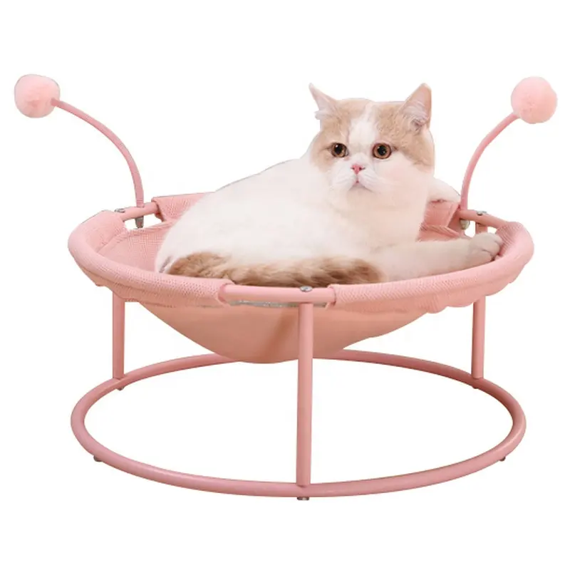 Съемная кошачья кровать для сна и игры, моющийся поднятый гамак для кошек с игрушечным мячом