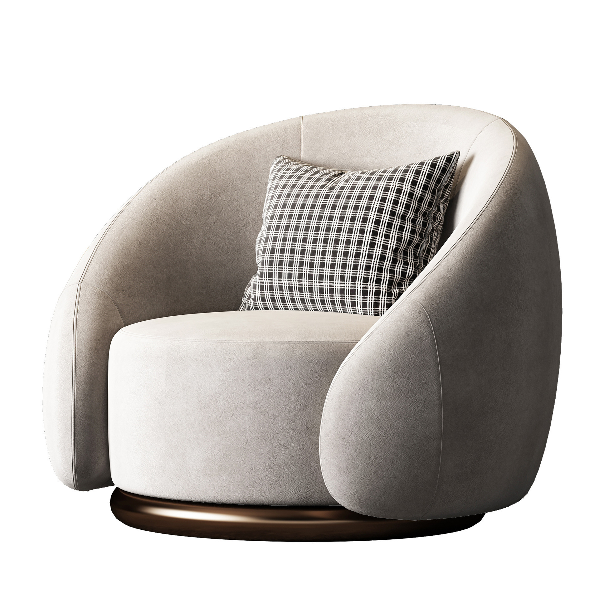 Single chair (light gray frosted velvet)