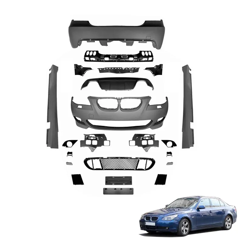 E60 M5 Karosseriekit Montagekit modifiziertes M-Tech Karosseriekit Aufrüstung MT Front- und Heckstoßstange Seitenschürze für BMW 5-Serie E60