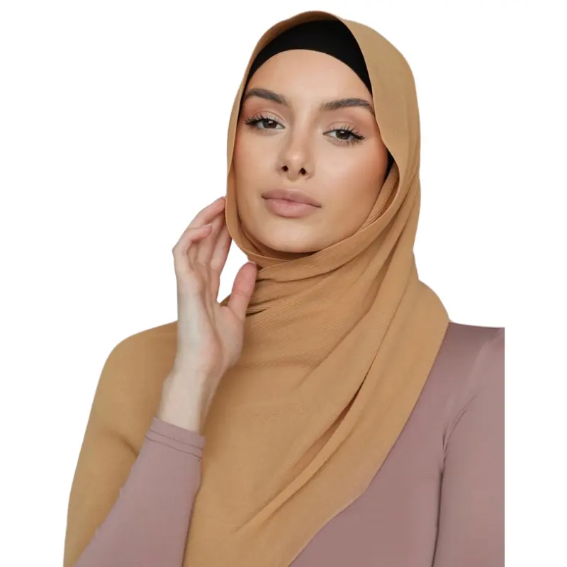 Nouveau Style de femme personnalisé de haute qualité complet petit bébé Mini écharpes plissées en mousseline de soie simple pour la malaisie