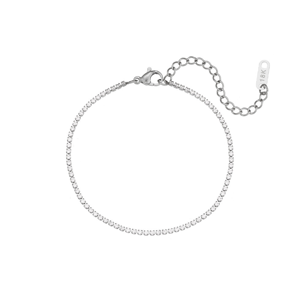 Bracelet 2mm Thickness 16cm+5cm Length - Silver Color