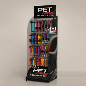 Özel perakende mağaza kırmızı Pet malzemeleri tel raflar ekran kedi köpek gıda zemin ekran standı ile PVC reklam başlığı - Product Image 5