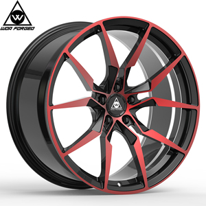 WOAFORGED 5*100 5x112 5*114.3 5*120 5*150 16 17 18 19 20 21 22 23 24英寸汽车铝双色红蓝合金锻造轮辋