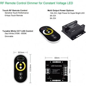 12-24V Daul blanco CCT LED tira controlador serie táctil inalámbrico RF control remoto caja de acero negro 12V PWM CCT LED controlador - Product Image 3