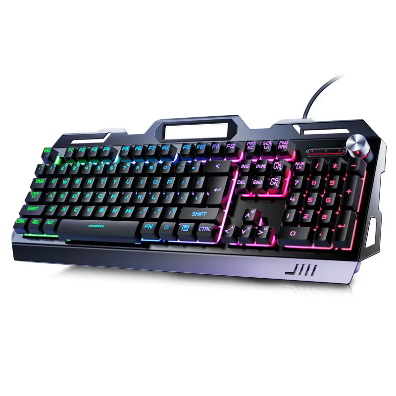 2023 Beliebte Großhandel Mechanische RGB-Gaming-Tastatur Cyan-Achsen-Tastatur mit Multimedia-Taste