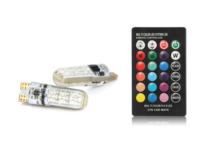RGB 12V T10 LEDヘッドライト電球リモコン5050 6SMD信号ランプ読み取りウェッジライト車インテリア装飾ライト - Product Image 4