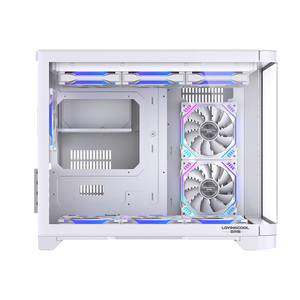 LovingcoolアクリルPCシャーシ安いコンピュータゲーマーキャビネットフルタワーデスクトップコンピュータケースゲーミングPC CPUケース湾曲ガラス付き - Product Image 4