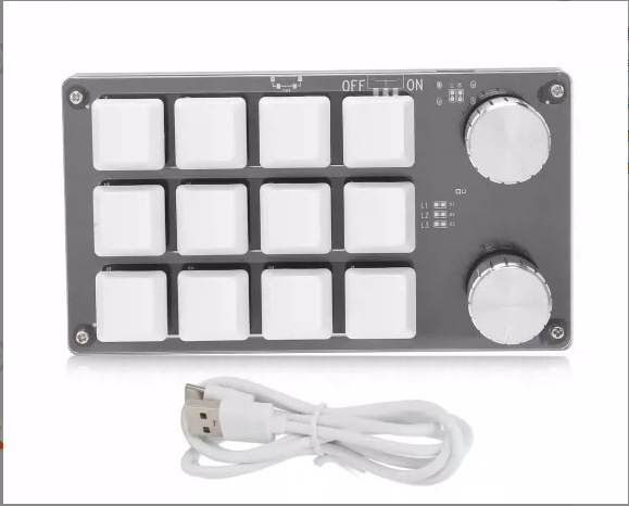 Blanc 12+2 boutons RGB sans fil