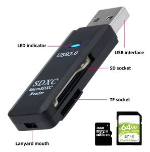 适用于SDHC SDXC微型TF SD适配器OTG SD/TF跨闪存卡的超高速2合1 USB 3.0读卡器，适用于Mac10 Win7/8/xp/vista - Product Image 2