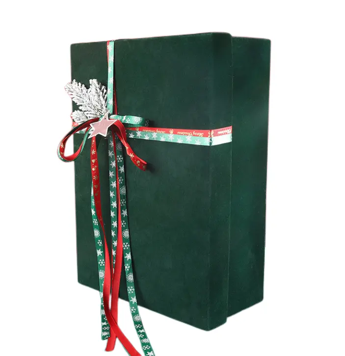 Uxury-Caja de regalo de papel plegable con ventana transparente, cartón blanco para ropa, bufanda y toalla