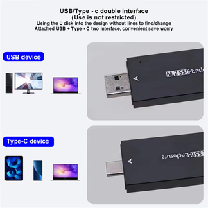 Caja de disco duro externo, caja de estado sólido 2230 2242, usb3.1, tipo A/C, sin cable, USB de doble cabezal - Product Image 4