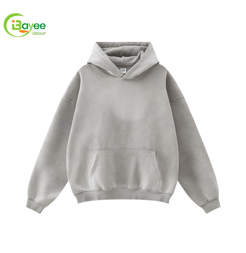 Sweat à capuche gris-gris-blanc
