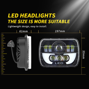 High Performance Conversion <strong>Kit</strong> Hi/Low Headlamp Ip67 <strong>6</strong> X 7 <strong>Led</strong> Sealed Beam Headlight for Jeep Accessories - Product Image 3