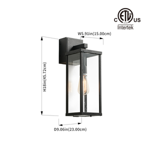 Listed listelenen 18 ''Modern dikdörtgen koridor veranda garaj su geçirmez LED aydınlatma dış aydınlatma duvar lambası - Product Image 2