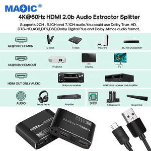 音频视频设备4k 60hz Hdmi至光学3.5毫米Aux Hdmi ARC 2.0b音频提取器5.1 7.1分离器Hdmi音频提取器 - Product Image 2
