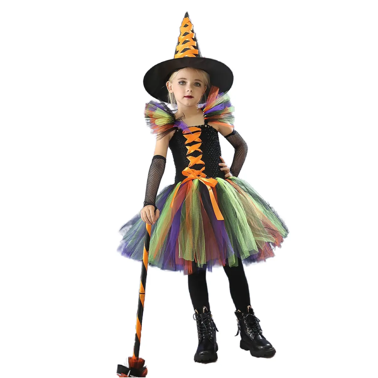 Halloween carnaval fiesta Cosplay disfraz niña bruja actuación disfraz niños bruja malla princesa vestido