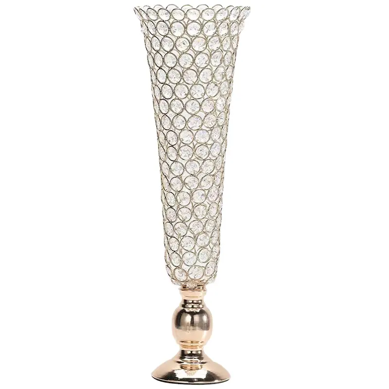 Bestseller Kristall Kerzenhalter Eisen Kunst Kerzenhalter Form Vase für Hochzeits führer Blumen dekoration Vase Top-Qualität