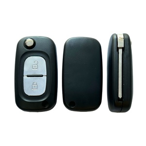 R-enaultカーキーケース用オートキー折りたたみ式フリップキーシェル2ボタン - Product Image 1