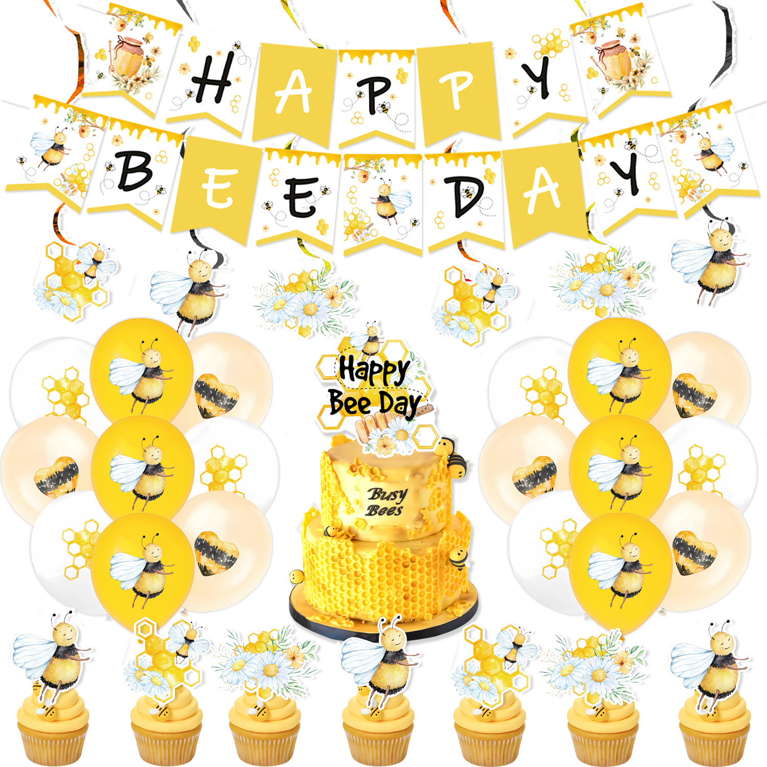 Bees-five-piece set yellow