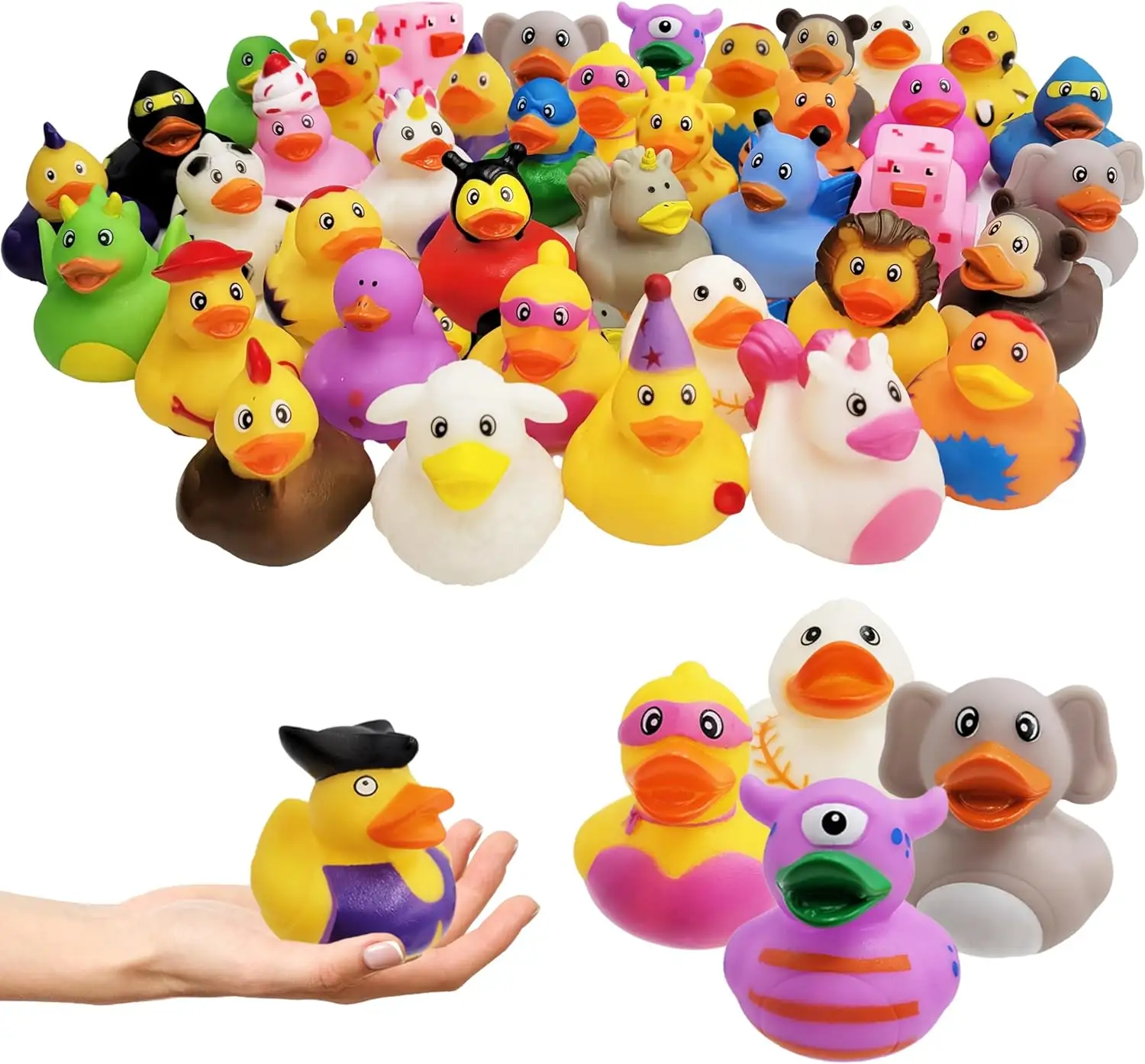 Promocional bebé novedades juguetes Animal ponderado carrera flotante impreso vinilo baño pato bañera chirriante baño a granel patos de goma