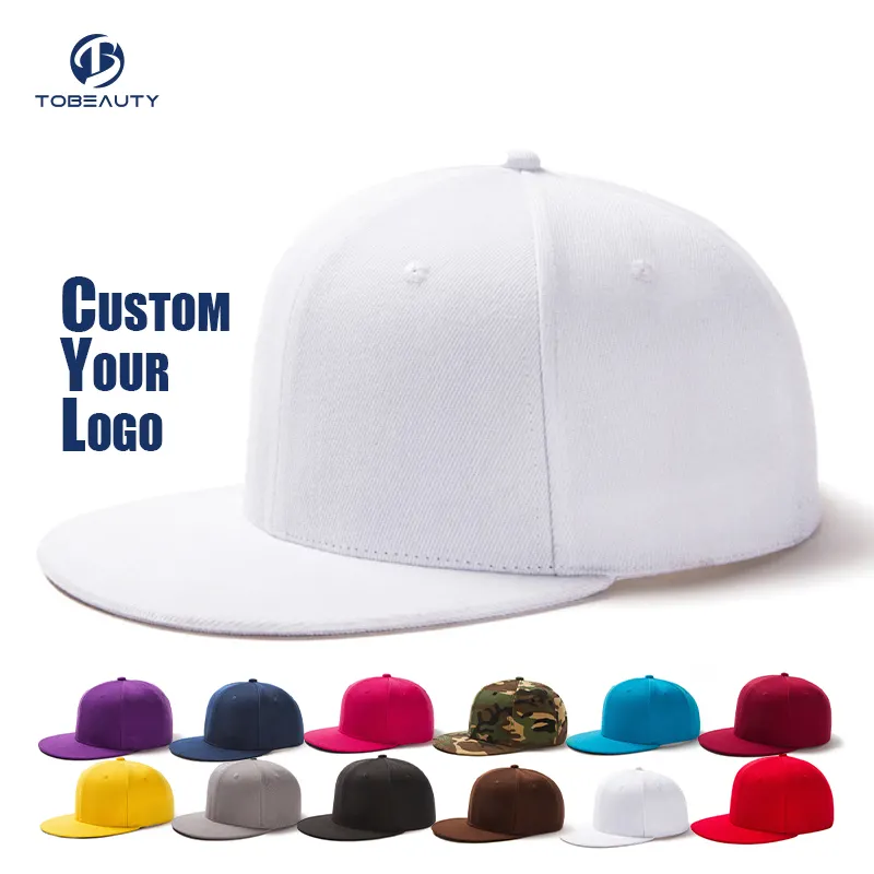 Vente en gros Casquette de sport haute qualité avec logo brodé sur mesure vintage unisexe 6 panel Hip Hop à bord plat Snapback