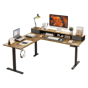 Elektromotor verstellbar Aufstieg L-förmige Ecke Home-<span class=keywords><strong>Office</strong></span>-Schreibtische Stahl Holz Steh heben <span class=keywords><strong>Computer</strong></span> tische