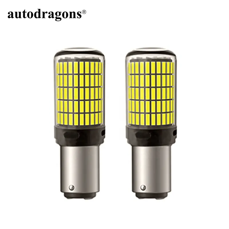 Autodragons 1156 רכב Canbus הפיכת אות אור T20 7440 P21w 150SMD 4014 Led מנורת זנב אחורי הנורה 1157 Led זנב אור הנורה