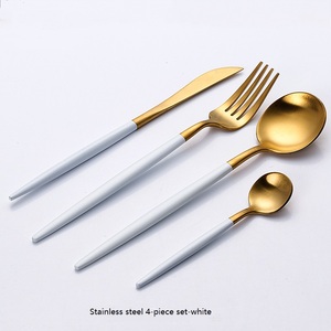 Stainless Steel <strong>Flatware</strong> with Shinny <strong>Color</strong> Matte <strong>Gold</strong> <strong>Flatware</strong> Cutlery Set - Product Image 3
