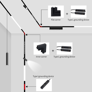 Hệ thống đèn ray từ tính gắn âm tường màu đen 2 dây, đèn LED ray từ tính tuyến tính 220V, đèn ray LED có thể điều chỉnh - Product Image 6