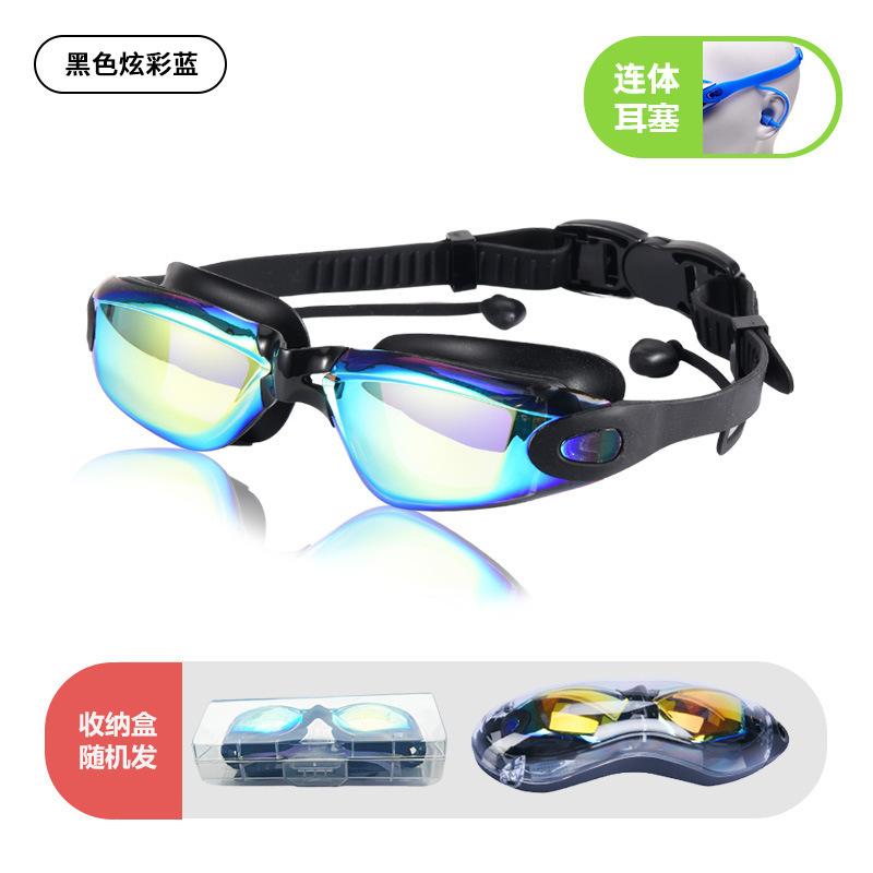 Black-rimmed colorful glasses, anti-fog and UV protection