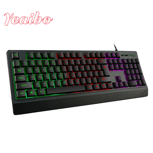 Yeaibo, barato, 104 teclas, teclado LED de color para ordenador, resistente al agua, mezcla de escritorio, juego con cable, silencioso, teclado estándar para juegos de oficina - Product Image 5