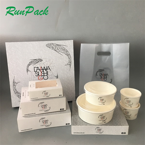 Cheap Custom Printing Biodegradable to Go Food Packaging Containers Takeaway Sushi Paper Box with clear Window