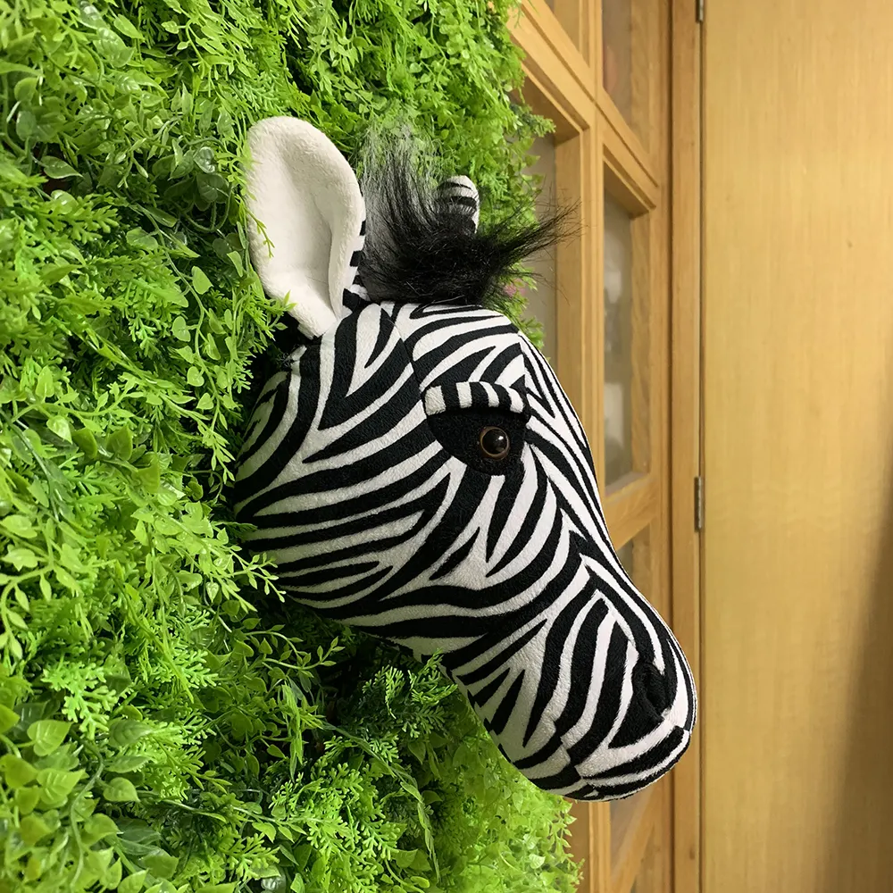 Gerçekçi zebra hayvan kafası duvar dekorasyonu için orman hayvan dolması zebra hayvan
