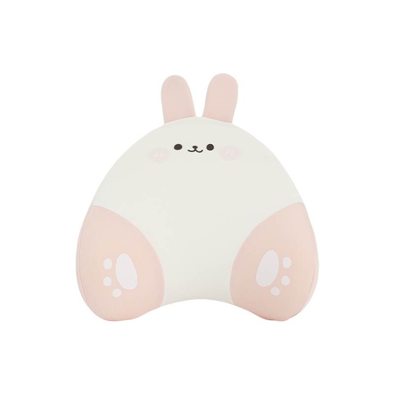 Oreiller tête de lapin 3D en mousse à mémoire de forme en soie glacée