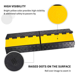 Kablo rampası 1 paket 3 kanal PVC kauçuk kablo koruyucu, 44000lbs kapasiteli ağır hız darbelere hortum kordon koruyucu rampalar - Product Image 5