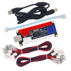SJ @ JX DIY Arcade Kit LED USB Codificador Board Zero Delay Retro Pie MAME Raspberry Pi Controlador con Joystick Button Fight Stick