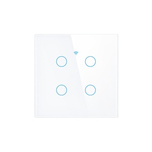 Fácil instalación Automatización del hogar Control de voz Tuya Smart App 4CH EU Wifi Tuya Smart Touch Interruptor de luz de pared PST-TY-E4 - Product Image 1