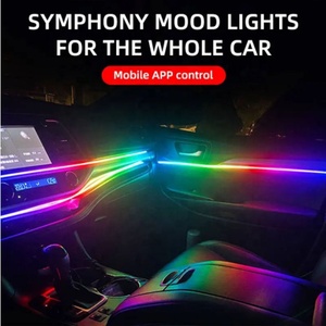 Led iç çok renkli RGB akrilik senfoni ortam Fiber optik ışık ortam ışığı 18 in 1 led araba ortam ışığı kiti - Product Image 2