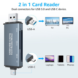 YC-721 lettore di schede OTG 5 in 1 USB3.0 lettore di schede con USB/tipo C/CF/SD/TF Slot per Computer cellulare - Product Image 4